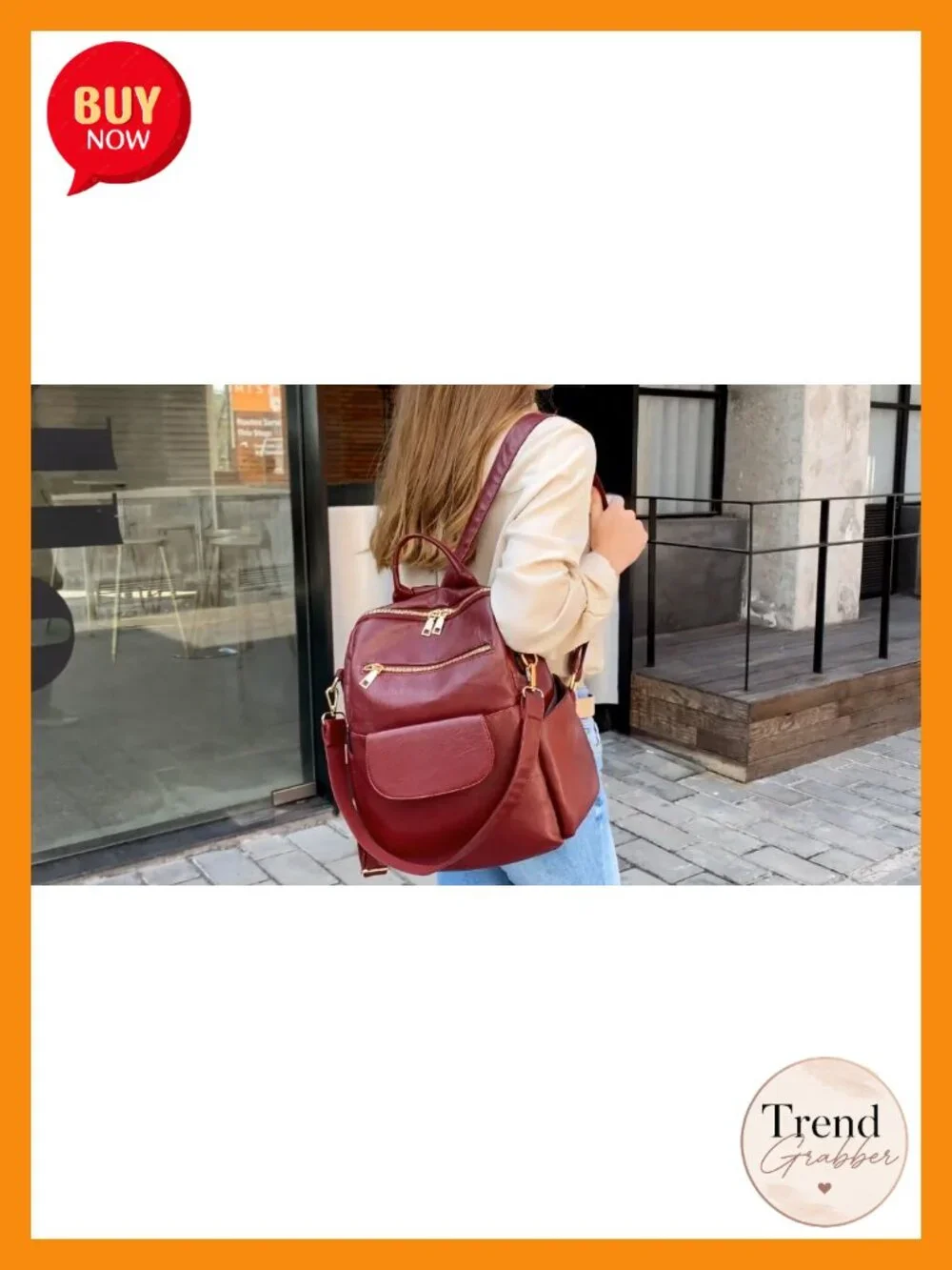 Convertible Waterproof Faux Leather Backpack Purse for Women Travel Work